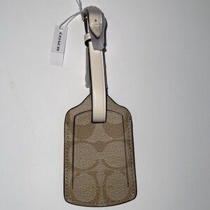 Coach Tan and Cream Luggage Tag